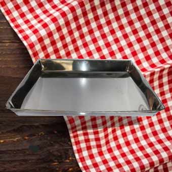Charola Cuadrada de Acero Inoxidable para Hornear