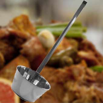 cucharon de acero inoxidable para servir caldos