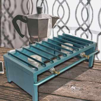 Parrilla de dos Quemadores con Forro para Mesa