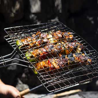 Rejilla Parrilla Portatil para Carnes o Pescado a las Brasas